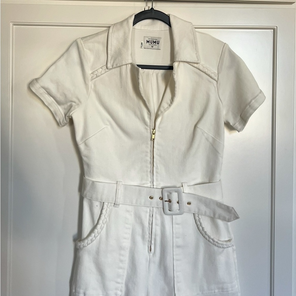 Show Me Your MuMu Cream Collared Jumpsuit